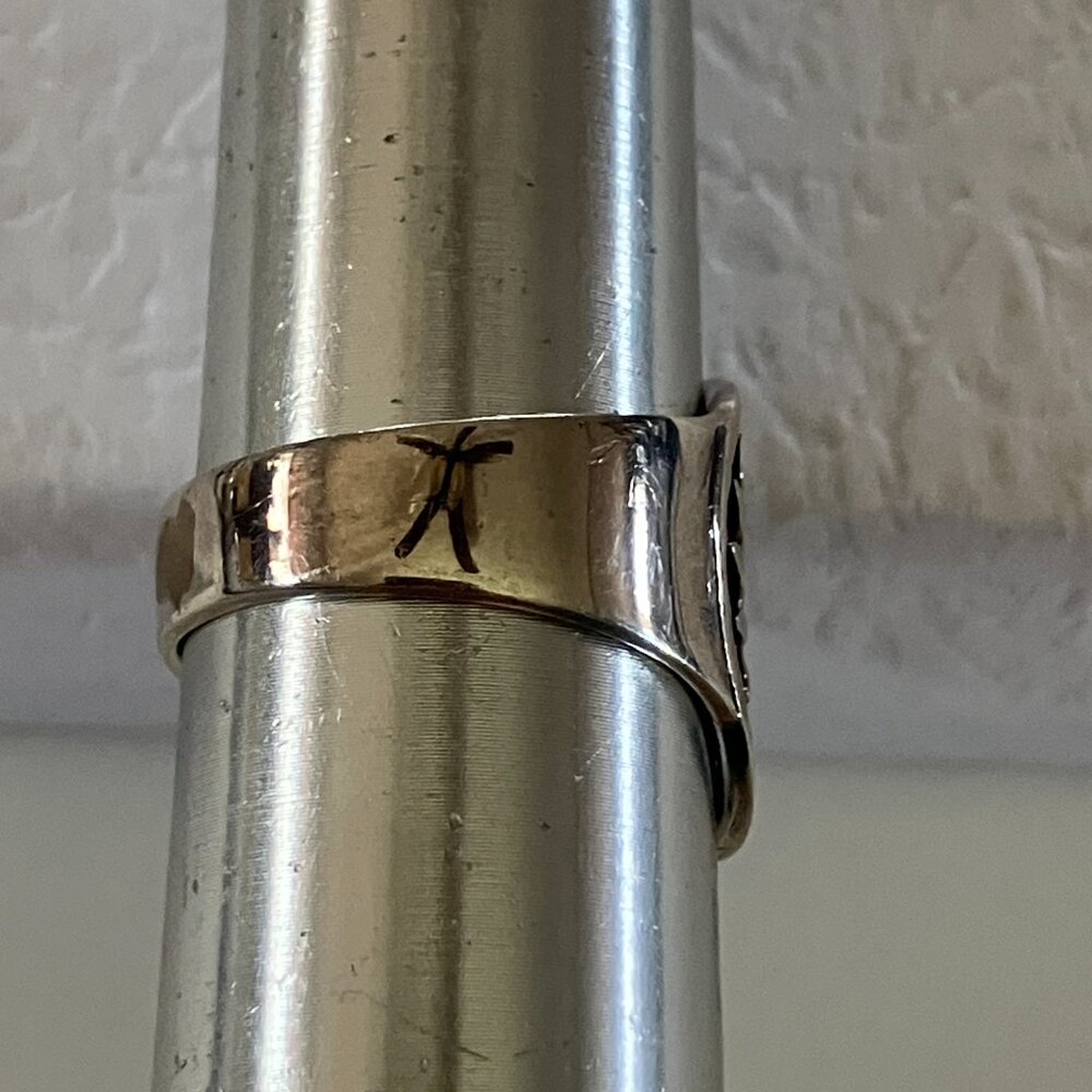*8 SOLD ** Vintage sterling silver sun signet ring - Picture 4 of 8